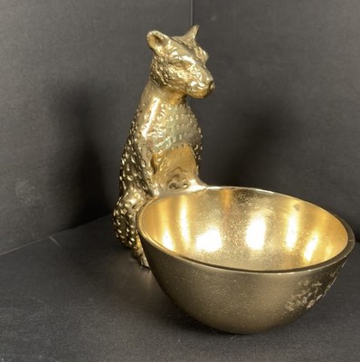 Culinary Concepts Leopard Aluminium Nibbles Bowl Gold Safari Candy Nut Dish