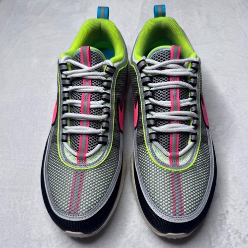 Nike Air Zoom Spiridon Barely Volt Hot Punch Mens 10 Silver Green II1237-701