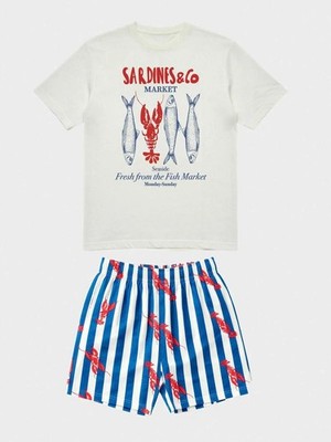 Gisela Pajamas Men Half Sleeve Short Leg Fresh Cotton 2/20405S
