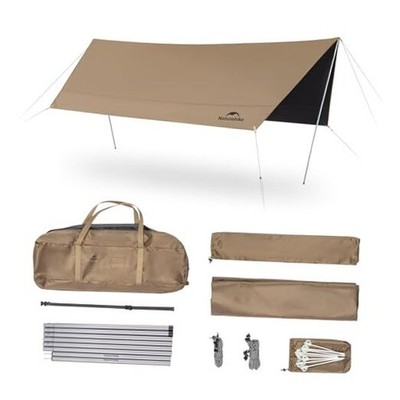 Cloud Skies Camping Tent Tarp with Poles, Waterproof PU 18000mm+ 16.4 x 12.5ft