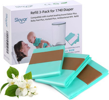 Refills Compatible with DEKOR Plus Diaper Pails/3 Pack/30 Thicker Design/Sui...