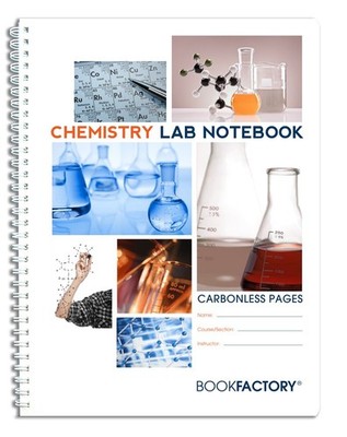 BookFactory Carbonless Chemistry Lab Notebook, 75 Sets, 8.5x11, Scientific Grid