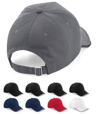 Beechfield Baseball Cap Gepaspelt 5 Panel Kontrast Two Tone Twill