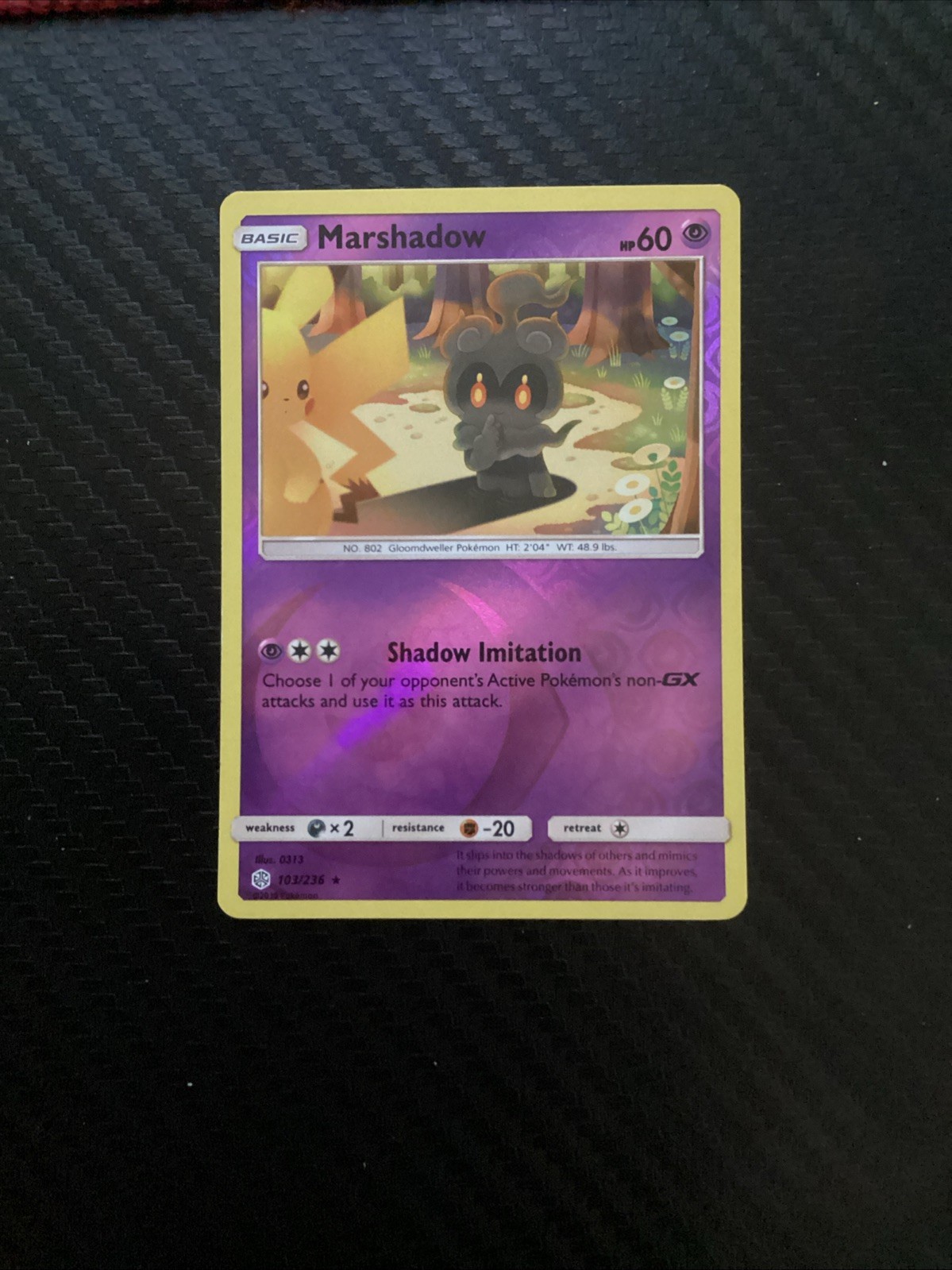 Pokemon Card Marshadow Cosmic Eclipse Reverse Holo Rare 103/236 Near Mint