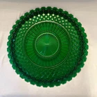 Vintage Anchor Hocking Emerald Green  14” Waterford pattern Cake/Sandwich plate.
