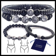 Magnetic Healing Bracelet   Adjustable Hematite Bracelet for Lymph Drainage, ...