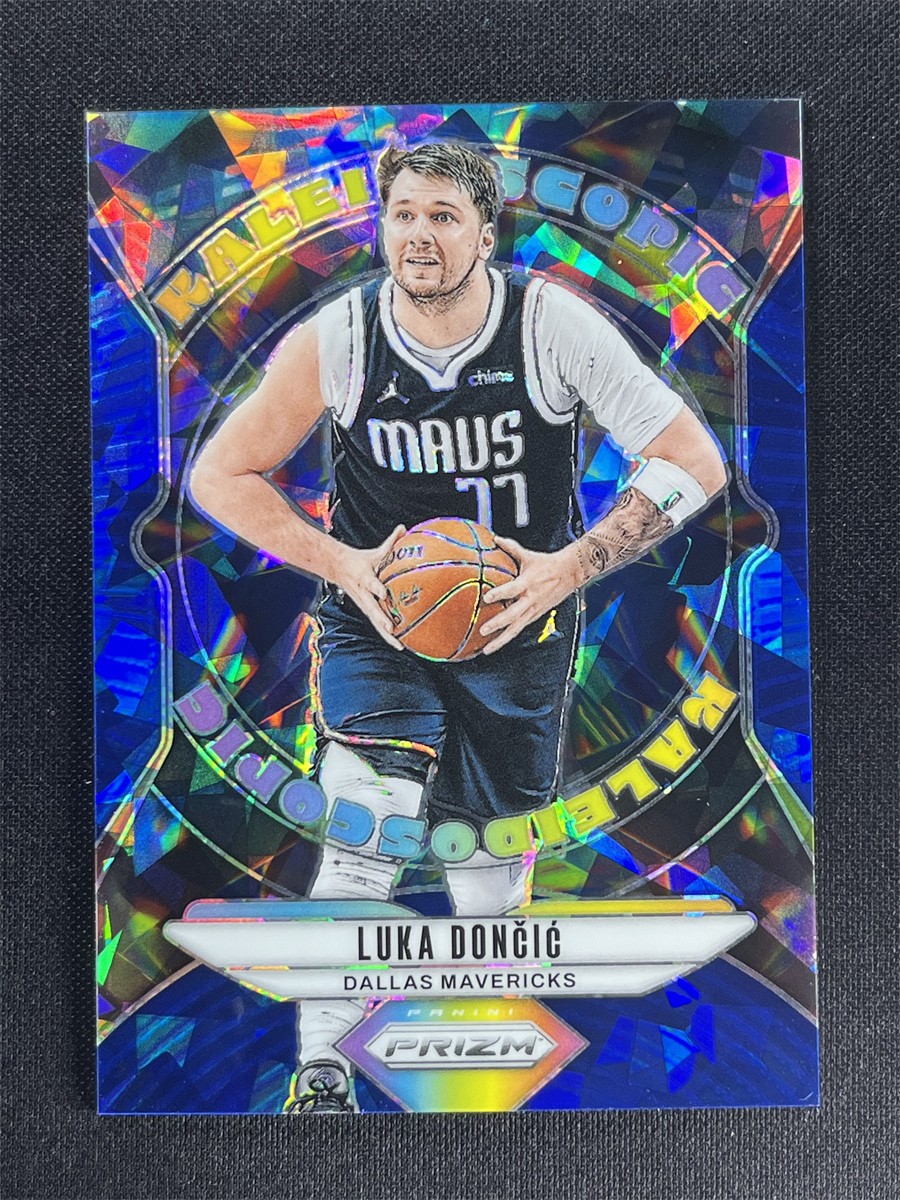 2024-25 Panini Prizm Luka Doncic #14 Kaleidoscopic Blue Cracked Ice Prizm /125
