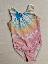 DESTIRA Leotard GYMNASTICS Pastel Rainbow Tie-Dye Bodysuit USA Tank GK Size: CL