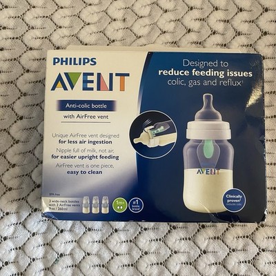 New Clear Philips Avent Anti-colic Baby Bottle With AirFree vent - 9oz/3pk