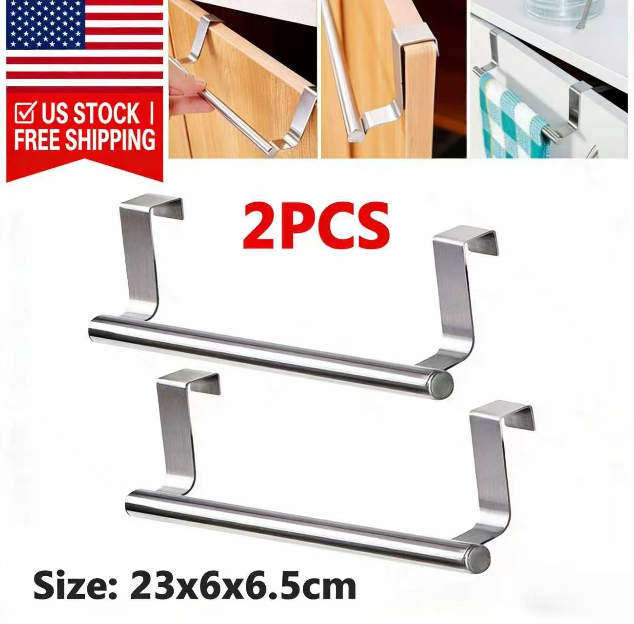 Rack Bar Hook For Kitchen Bathroom Storage Usa