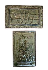 Vintage Clay Tiles From Czech Republic Karlstejn Castle Prague Green Decor Wall