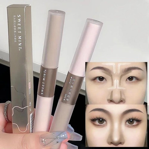 Lápiz corrector 2 en 1 gris cemento barra de contorno resaltador de doble extremo - Imagen 2 de 10