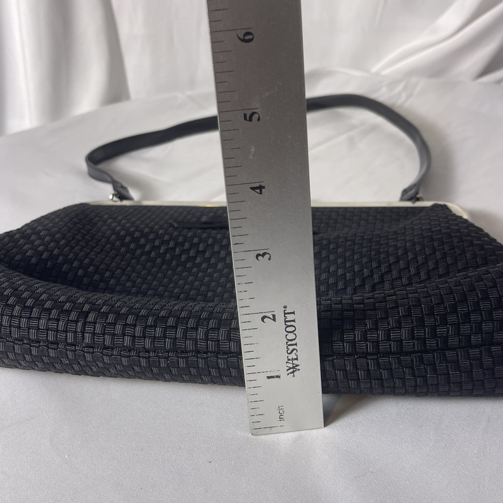 Vintage The SAK Black Clutch With Bow Handbag Purse