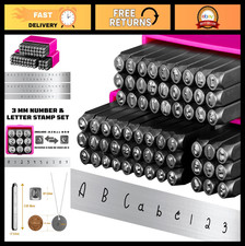 63pcs Metal Stamping Kit - 1/8" Steel Stamps for Jewelry Making, Letters  Numbe