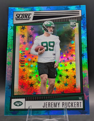 2022 Score - Jeremy Ruckert #373 Rookie Blue Stars SP /399 (RC) New York Jets