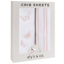 Ely s Co. Crib Sheets, Baby Girl Fitted Crib Mattress Sheet Set, 2 Pack, 10...