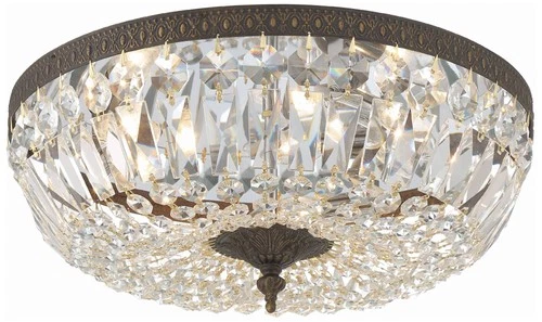 Crystorama Ceiling Mount 16" Wide Bronze Crystal 3-Light Ceiling Light - Picture 2 of 7