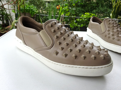 VALENTINO GARAVANI Rockstud Slip On Sneaker Herr Schuhe Leder Italy Gr.44 f.Neuw