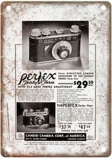 1939 Perfex Vintage Film Camera Advertisement Retro Look Metal Sign C1547