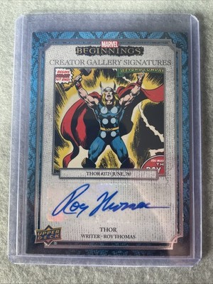 2022 UD MARVEL BEGINNINGS CREATOR GALLERY SIGNATURES THOR ROY THOMAS AUTO