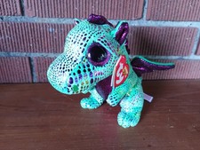 Ty Beanie Boos CINDER the Green Dragon 6  Stuffed Plush Animal
