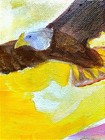 8”x10” GOLDEN EAGLE SUNSET, Signed By Artist, Original Acrylic Canvas/COA — photo 5