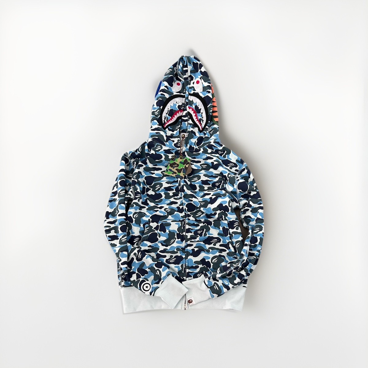 Camo Shark Sudadera Bape Shark Azul Sudadera Bape Azul Camo Shark - Main Image