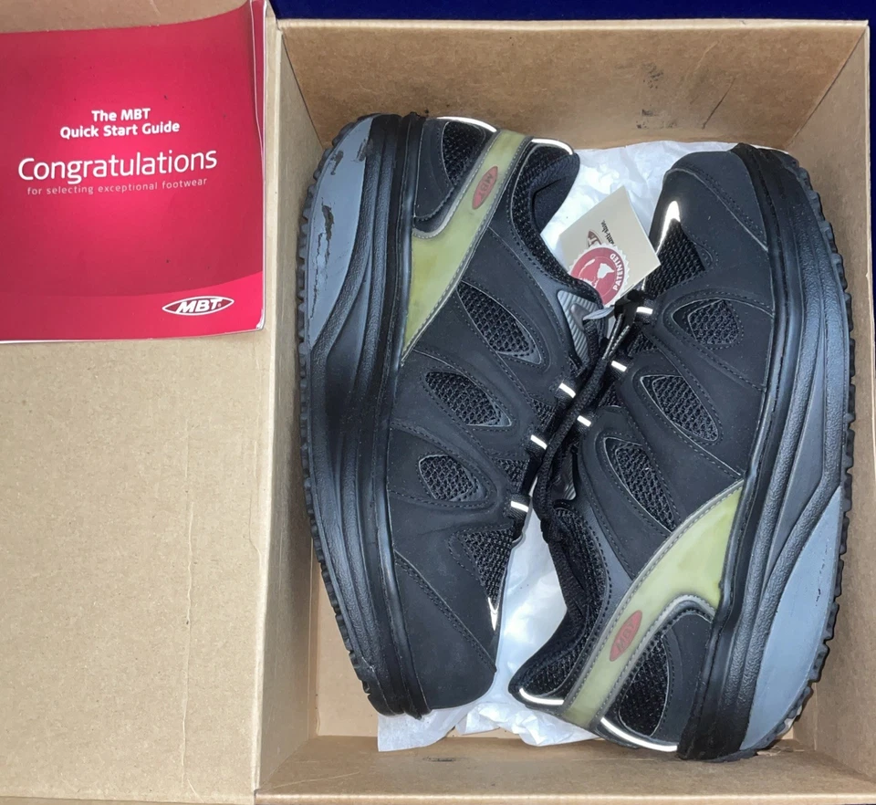 NUEVO MBT Sport 2 Para mujeres Cuero Negro Textil Zapatos Tenis para Caminar Talla 9 Foto 2 de 4