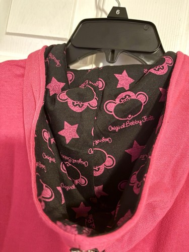 NWT Vintage Y2K Bobby Jack “Got Monkey?” Large Pink Bedazzled Hoodie - Picture 5 of 8