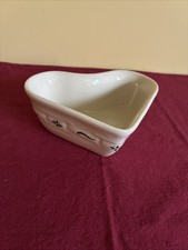 Longaberger Pottery Woven Traditions Heritage Green Heart Dish - made in USA