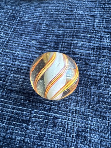 Antique Glass Twist Marbles with Pontil Marks Latticino Swirls Ribbon 17-20mm - Picture 12 of 24