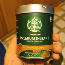 Starbucks Premium Instant Blonde Roast Caramel Flavor Coffee 3.17oz Jar