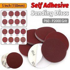5'' (125mm) Self Adhesive Sanding Discs Sticky Backed Pad Sandpaper 60-2000 Grit