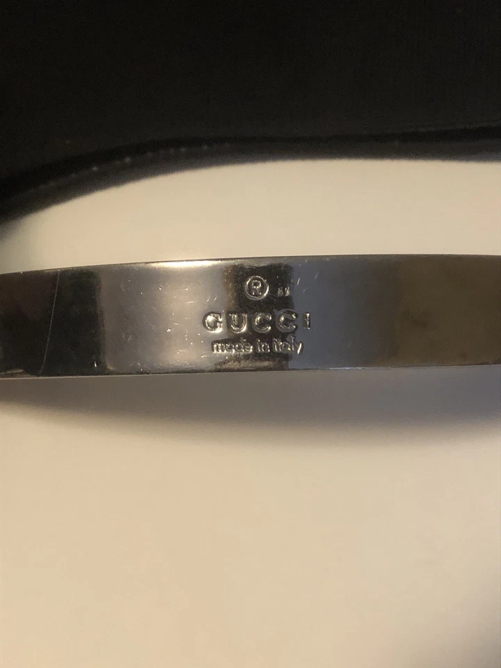 GUCCI Bolso de Mano Lona Mango Plateado Bolso Negro 001 3298 002122 Auténtico Diseñador Foto 2 de 4