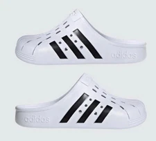 new no box adidas Adilette Slip On Clogs White Mens  Size u.s. 11