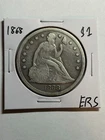1868 $1 Seated Liberty Silver Dollar VF Detail Tough Date
