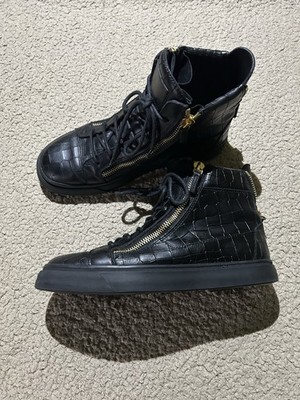 Giuseppe Zannotti Sneakers TOP Herren Schuhe Gr. 42 Leder Schwarz Top Zustand