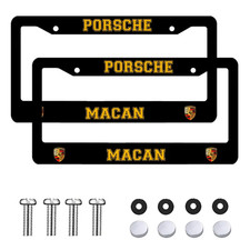For PORSCHE Macan License Plate Frame Black Aluminum Made in USA
