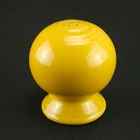 Vintage Homer Laughlin Fiesta Ball Salt Shaker Yellow 7‑Hole Single w/ New Cork
