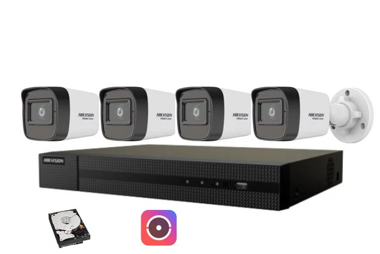 Hikvision Kit Videosorveglianza Nvr POE 4 Canali IP Bullet 2mpx 500GB