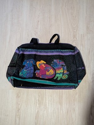 Laurel Burch Dogs & Doggies Large Shoulder Tote Bag 18''x5''x15''
