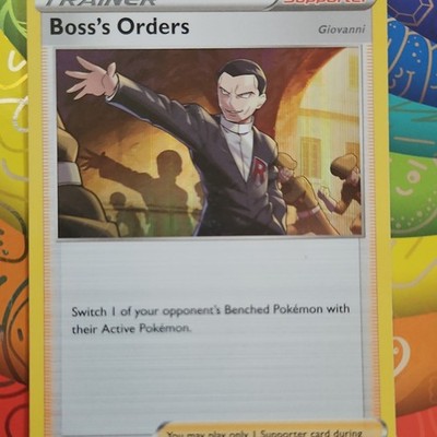 Pokémon Boss's Orders 154/192 Rebel Clash Trainer Giovanni Reverse Holo Rare