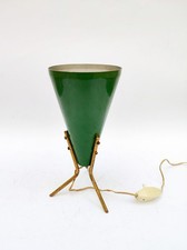 ♥ LAMPDA VINTAGE TRIPODE CON CONO VERDE STILE STILNOVO ARREDOLUCE AANI 50 60