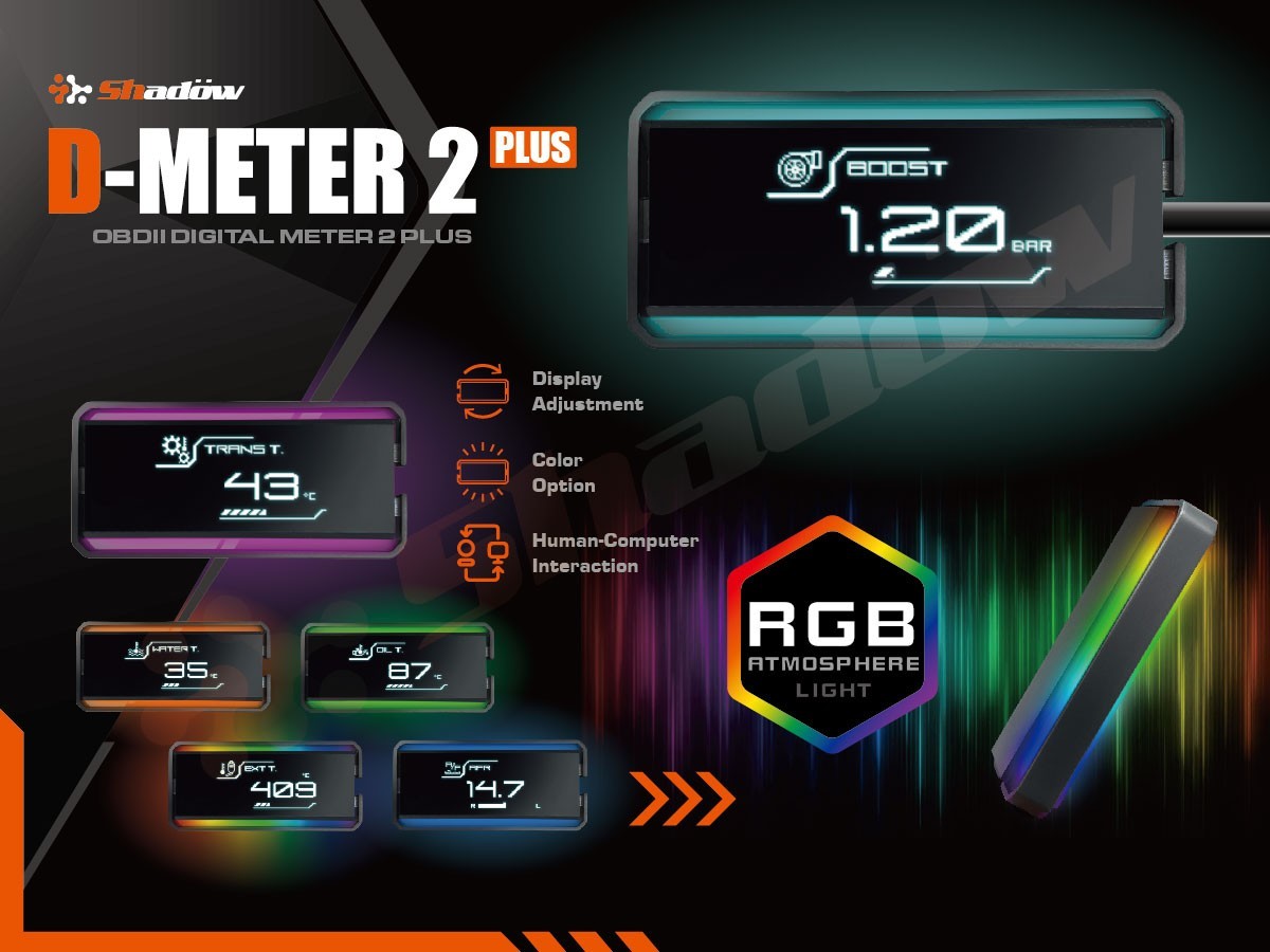 Shadow D Meter 2 Multi OBD2 Display Messgerät Turbo Boost