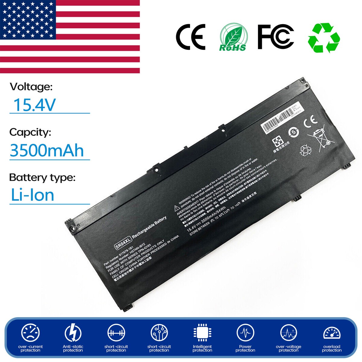 Battery for HP Omen 15-CE510TX 15-dc0xxx 17-cb1000 17-cb1xxx 15