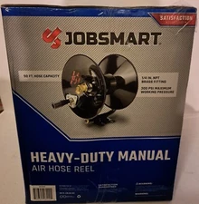 NEW Open Box  JOBSMART HEAVY- DUTY MANUAL AIR  HOSE REEL 300PSI PRESSURE /50FT C