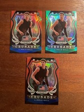 LaMelo Ball 3 Card Lot 2020-21 Panini Prizm Red White & Blue Green Crusade # 83
