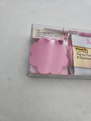 Post-it Pop-up Notes Dispenser Breast Cancer With Notes & Pen Pink Sheets New - Picture 5 of 8