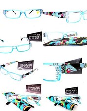 Ladies READING EYEGLASSES Made With SWAROVSKI Elements Abstract Women 3.00 Aqua
