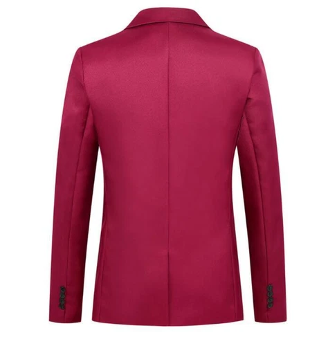 Men's Lapel Blazer Jacket One Button Suit Solid Long sleeve New Coats Fashion - Picture 15 of 25